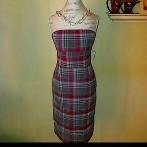 Darling Plaid Strapless Dress